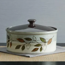Rustic Leaves Covered Casserole