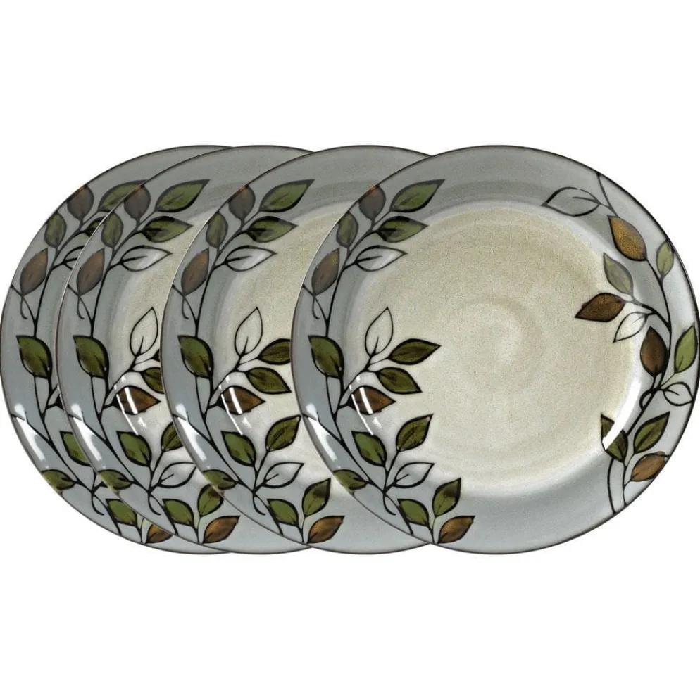Rustic Leaves Set of 4 Dinner Plates