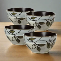 Rustic Leaves Set of 4 Fruit Bowls