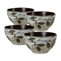 Rustic Leaves Set of 4 Fruit Bowls