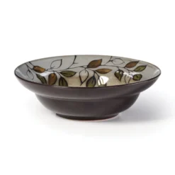 Rustic Leaves Set of 4 Rim Soup Cereal Bowls