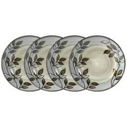 Rustic Leaves Set of 4 Salad Plates