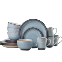 Sadie Blue 16 Piece Dinnerware Set, Service for 4