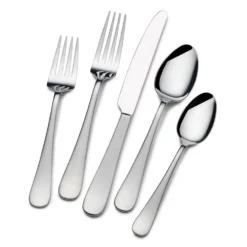 Satin Symmetry 45 Piece Flatware Set, Service for 8