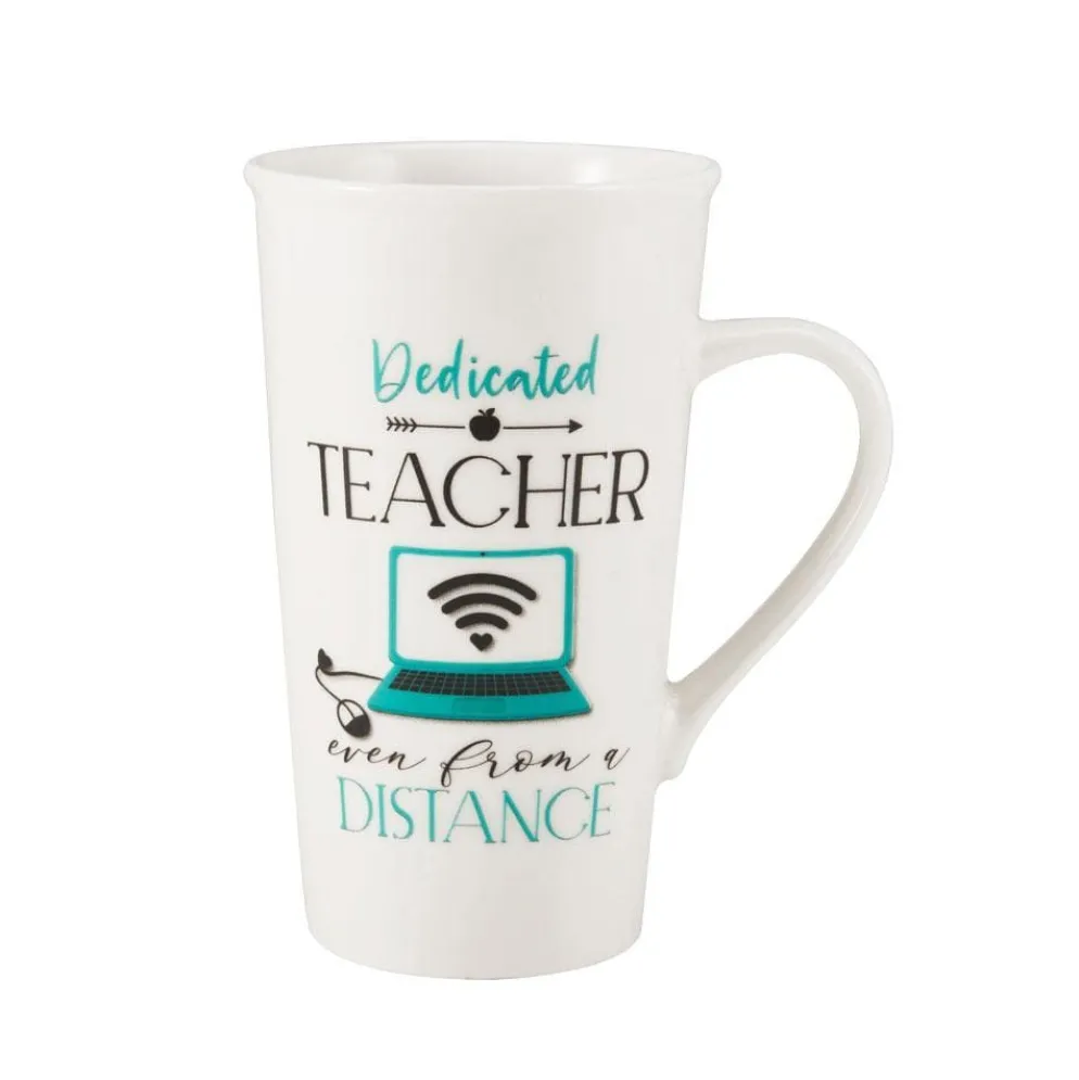 Sentiment Mugs Dedicated Teacher From Distance Latte Mug
