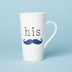 Sentiment Mugs His Mustache Latte Mug