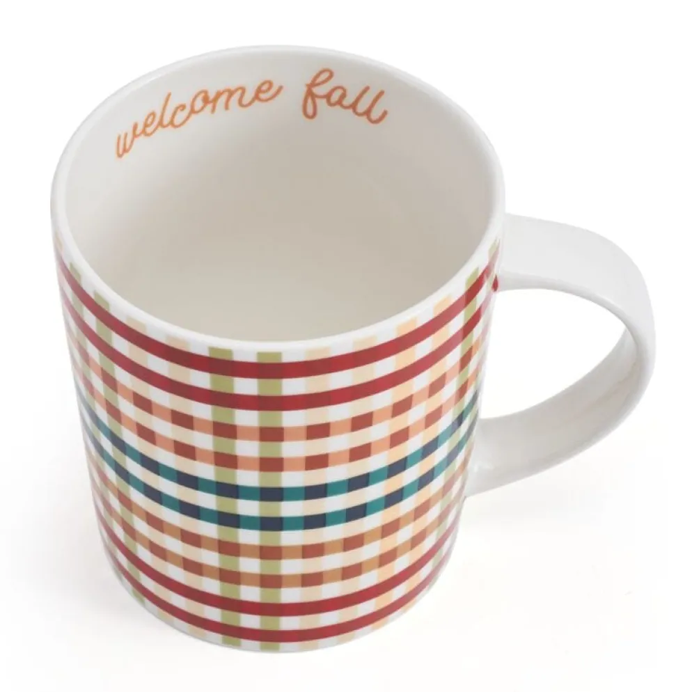 Sentiment Mugs Plaid Pumpkin
