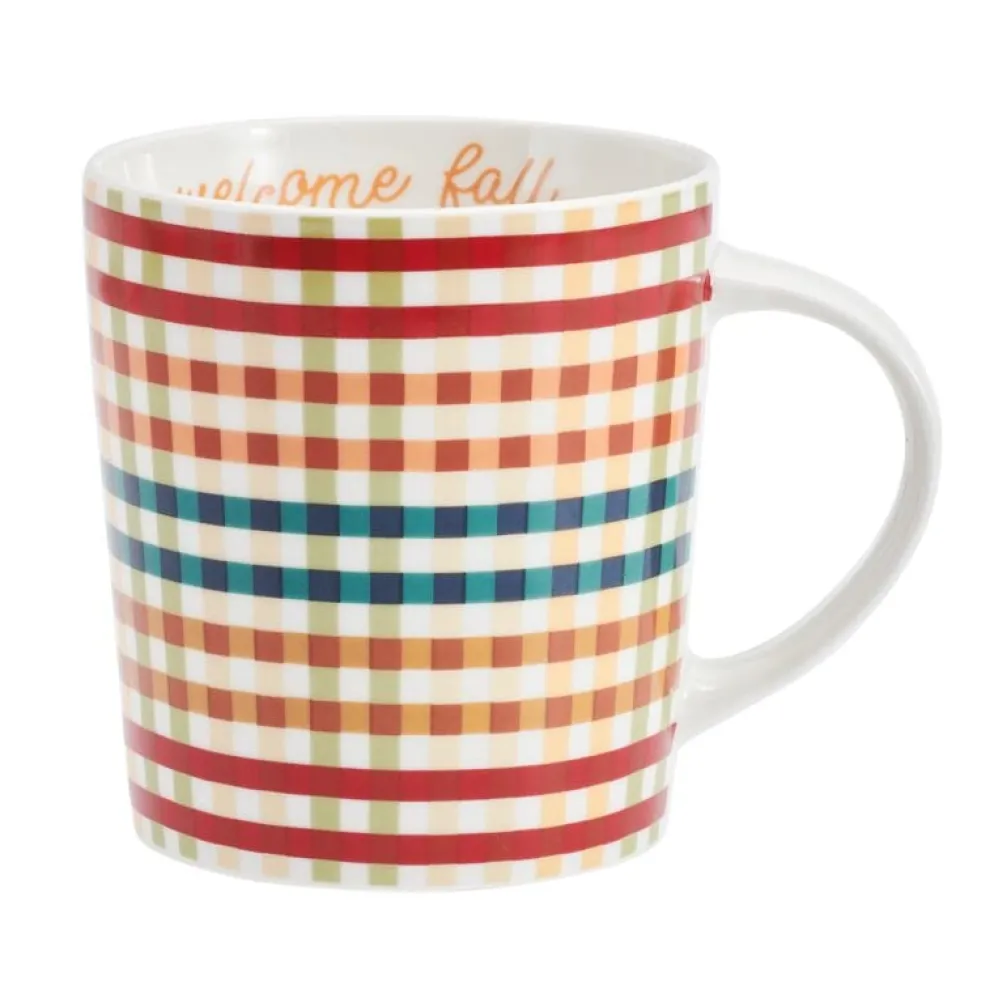 Sentiment Mugs Plaid Pumpkin