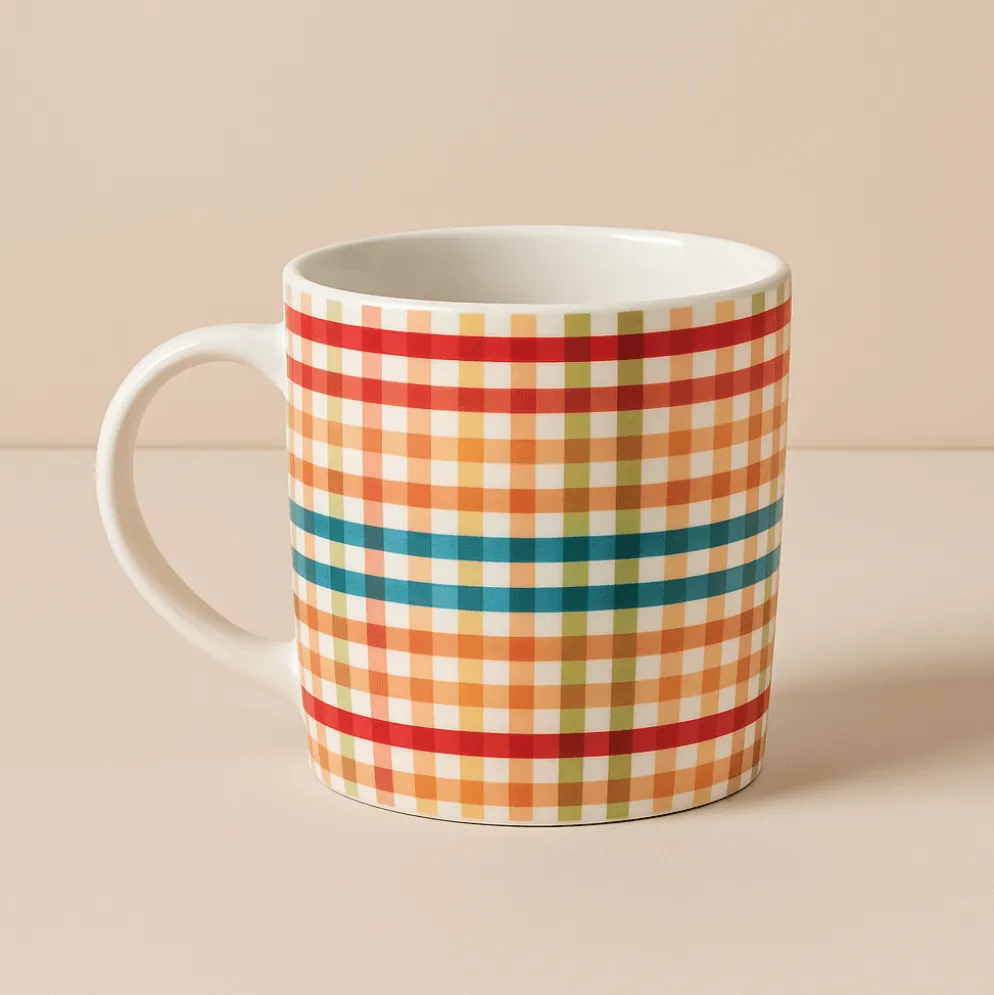 Sentiment Mugs Plaid Pumpkin
