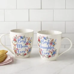 Sentiment Mugs Set of 2 Best Daughter Best Mom Ever Mugs