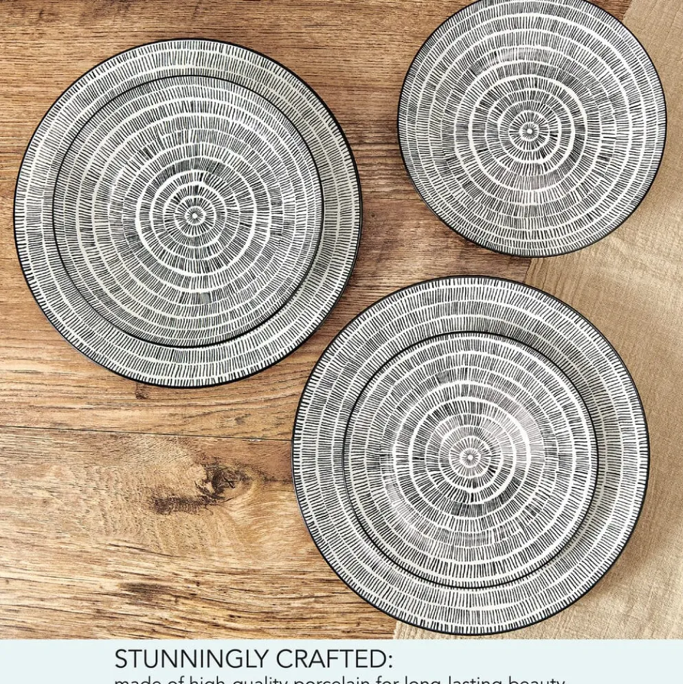 Sketch Serenade 12 Piece Dinnerware Set, Service For 4