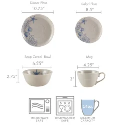 Southport 16 Piece Dinnerware Set, Service for 4