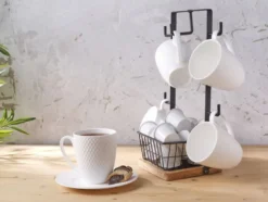 Stella Mug Tree with Storage Basket