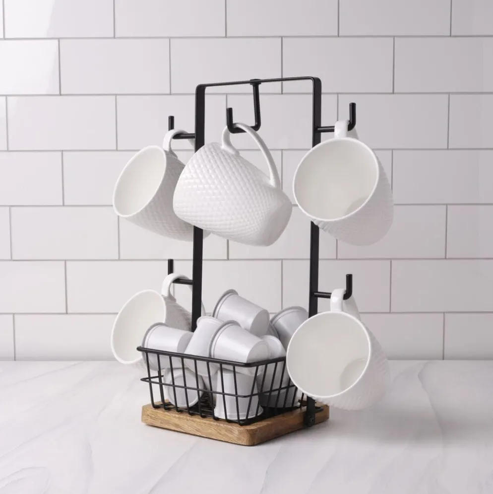 Stella Mug Tree with Storage Basket