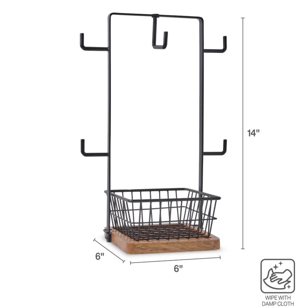 Stella Mug Tree with Storage Basket