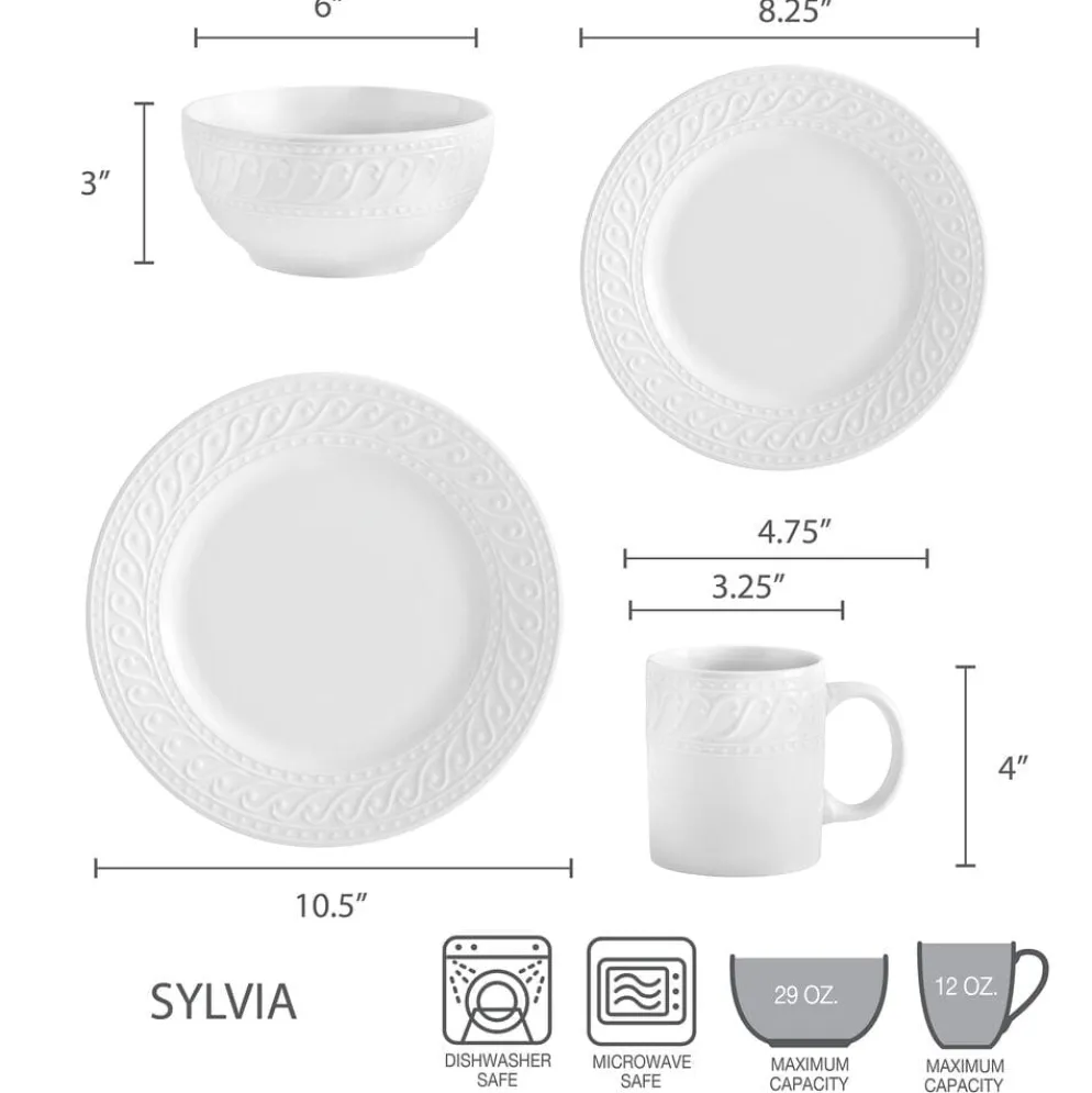 Sylvia 32 Piece Dinnerware Set, Service for 8