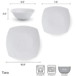 Tara 12 Piece Dinnerware Set, Service for 4