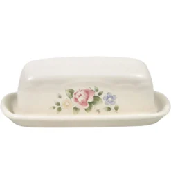 Tea Rose Covered Butter Dish