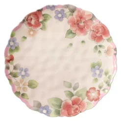 Tea Rose Outdoor Melamine Dinnerware Set