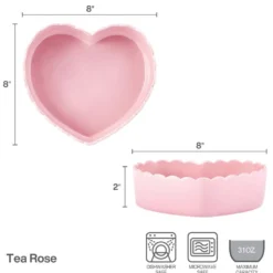 Tea Rose Pink Heart Serve Bowl