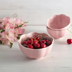 Tea Rose Pink Set of 4 Soup Cereal Bowl