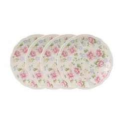 Tea Rose Set of 4 Accent Luncheon Plates
