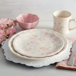 Tea Rose Set of 4 Accent Luncheon Plates