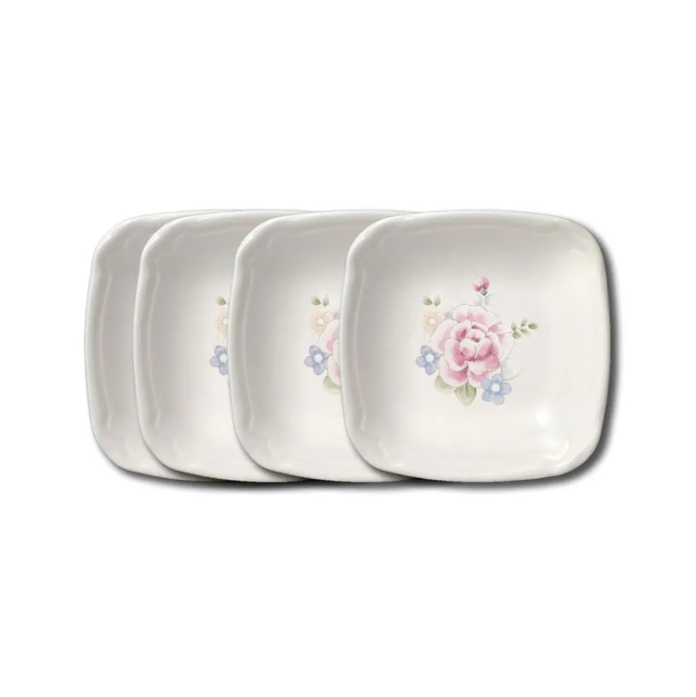 Tea Rose Set of 4 Appetizer Plates
