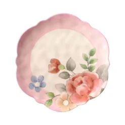 Tea Rose Set of 4 Outdoor Melamine Salad Plates