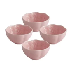 Tea Rose Set of 4 Pink Fruit Bowls