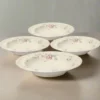 Tea Rose Set of 4 Rim Soup Bowls