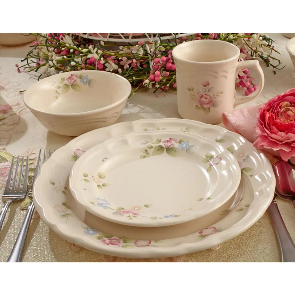 Tea Rose Set of 4 Salad Plates
