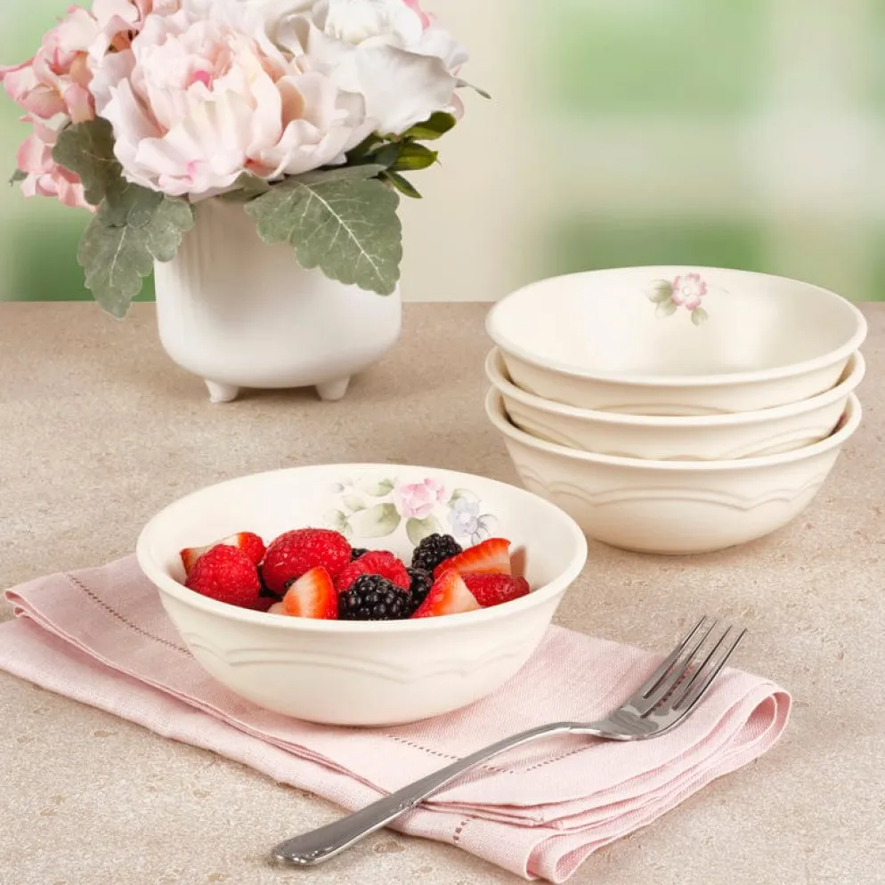 Tea Rose Set of 4 Soup Cereal Bowls