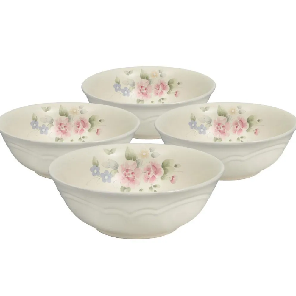 Tea Rose Set of 4 Super Soup Cereal Bowls
