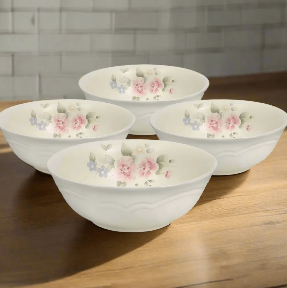 Tea Rose Set of 4 Super Soup Cereal Bowls