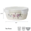 Tea Rose Storage Bowl With Lid