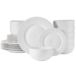 Textured Charm 24 Piece Dinnerware Set, Service for 8