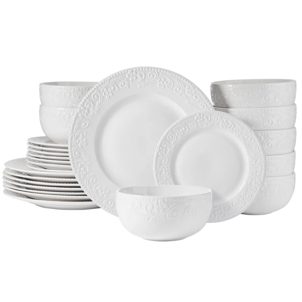 Textured Charm 24 Piece Dinnerware Set, Service for 8