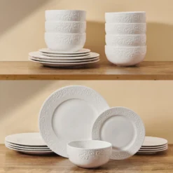 Textured Charm 24 Piece Dinnerware Set, Service for 8