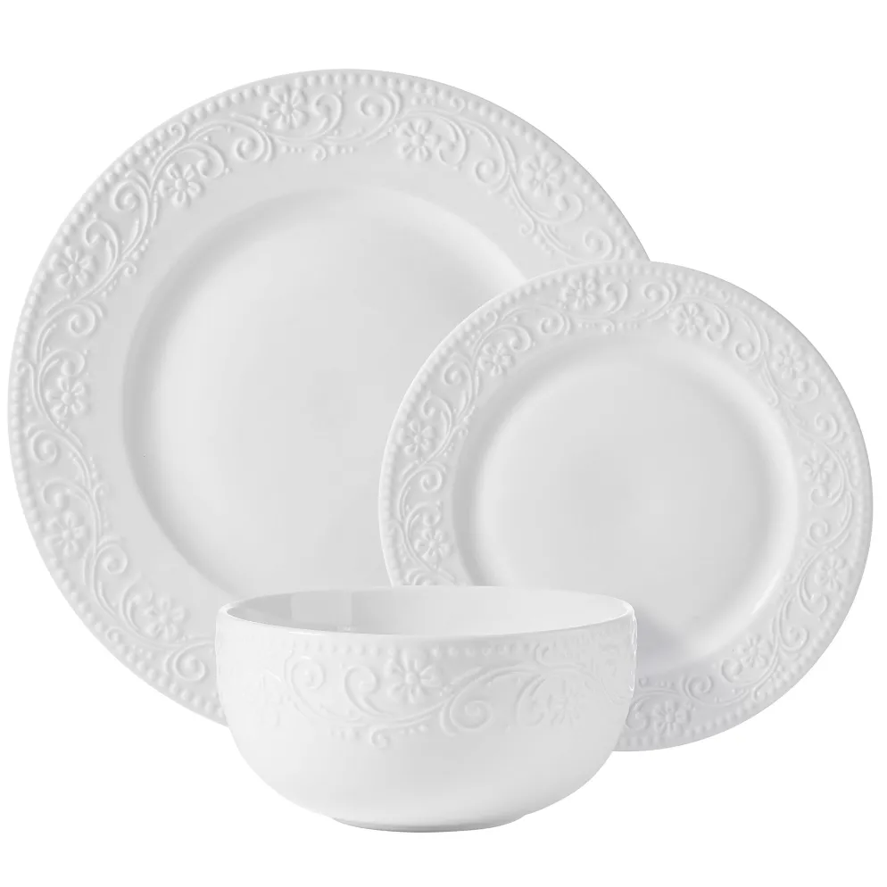Textured Charm 24 Piece Dinnerware Set, Service for 8