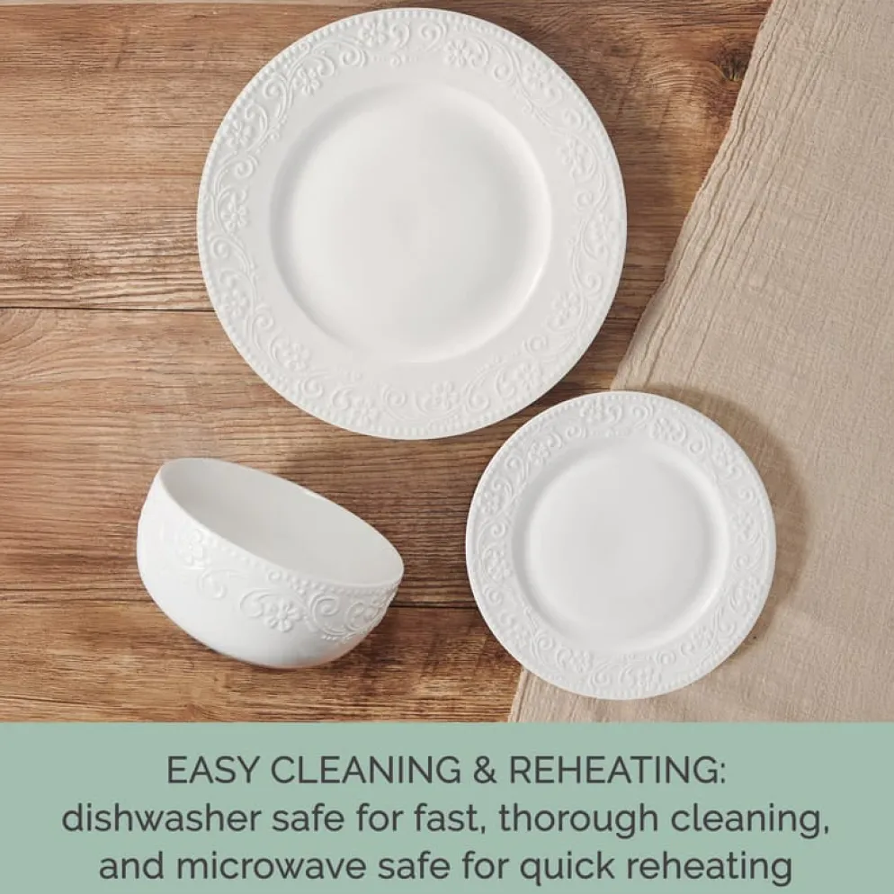 Textured Charm 24 Piece Dinnerware Set, Service for 8
