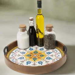 Tile Design Lazy Susan Serve Tray