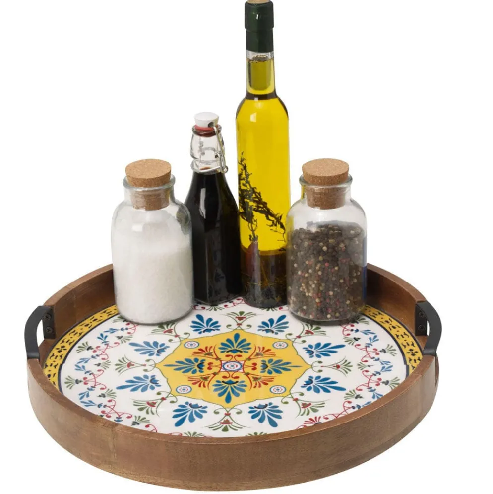Tile Design Lazy Susan Serve Tray