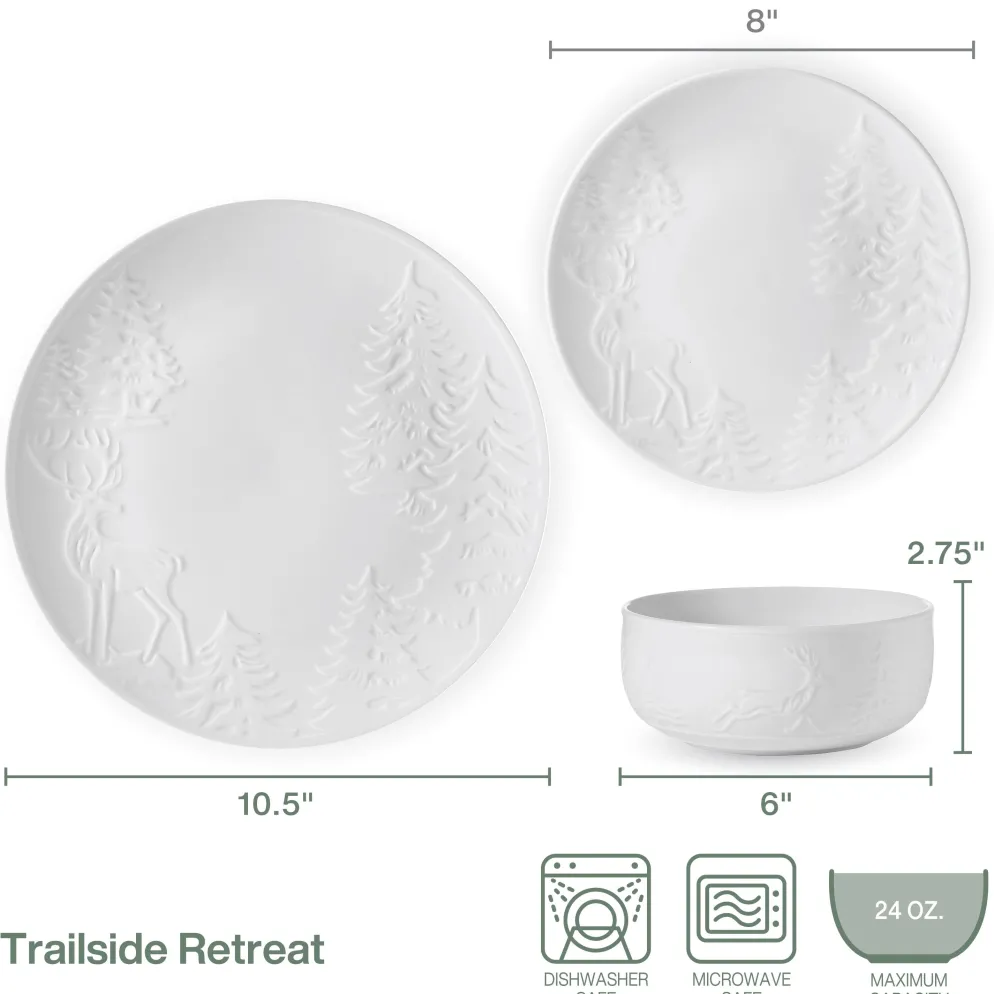 Trailside Retreat 24 Piece Dinnerware Set, Service for 8
