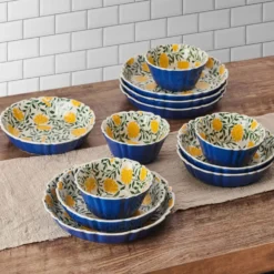 Tranquil Elegance 12 Piece Dinnerware Bowl Set, Service for 4