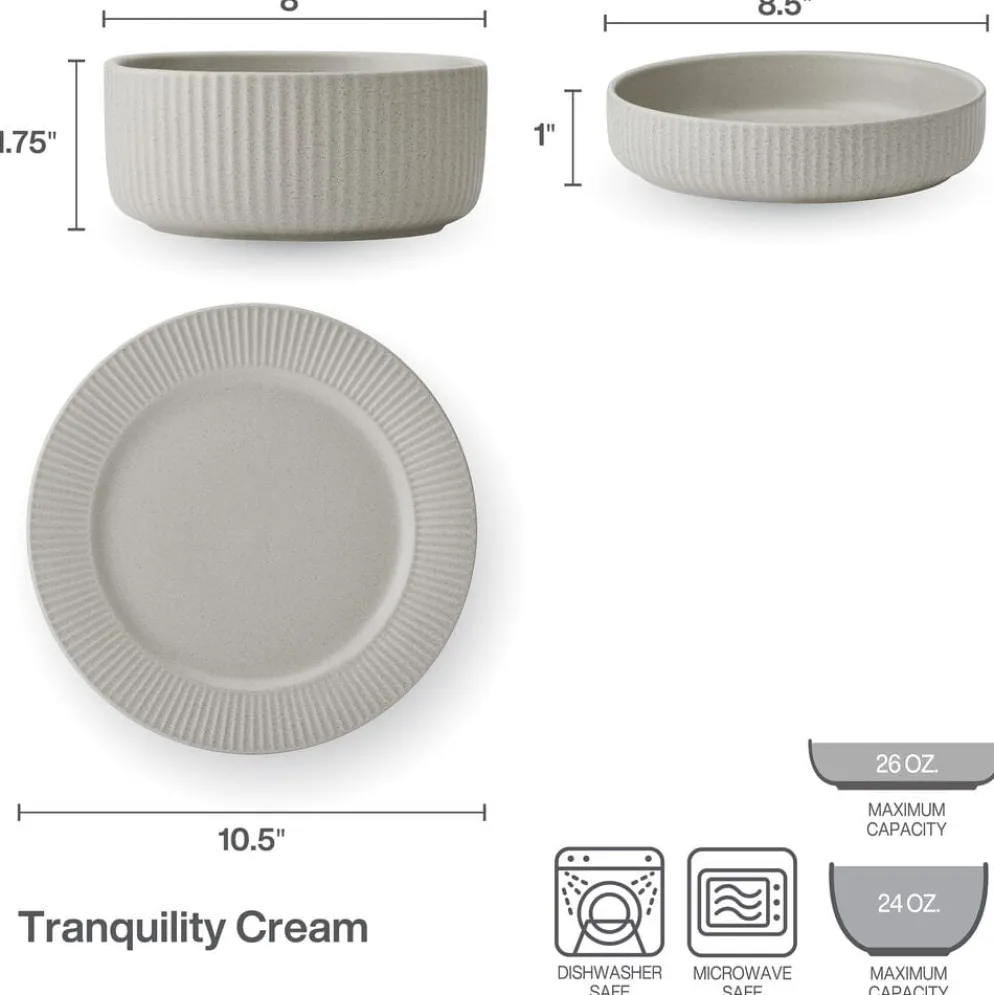 Tranquility 12 Piece Dinnerware Set, Service for 4