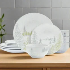 Tranquil Trails 12 Piece Dinnerware Set, Service for 4
