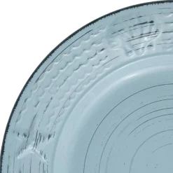 Trellis Coastal Teal 16 Piece Dinnerware Set, Service for 4