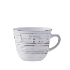 Trellis Lodge White 16 Piece Dinnerware Set, Service for 4