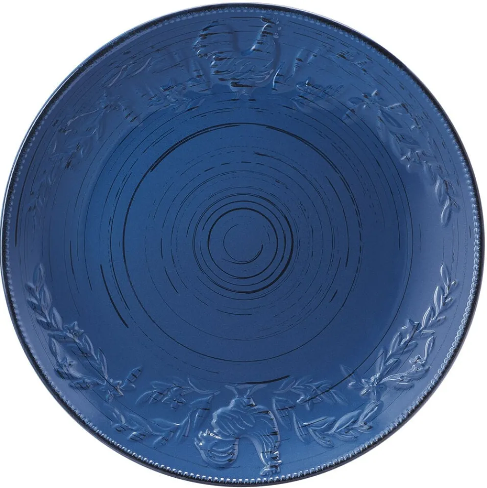 Trellis Rooster Blue 12 Piece Set, Service for 4